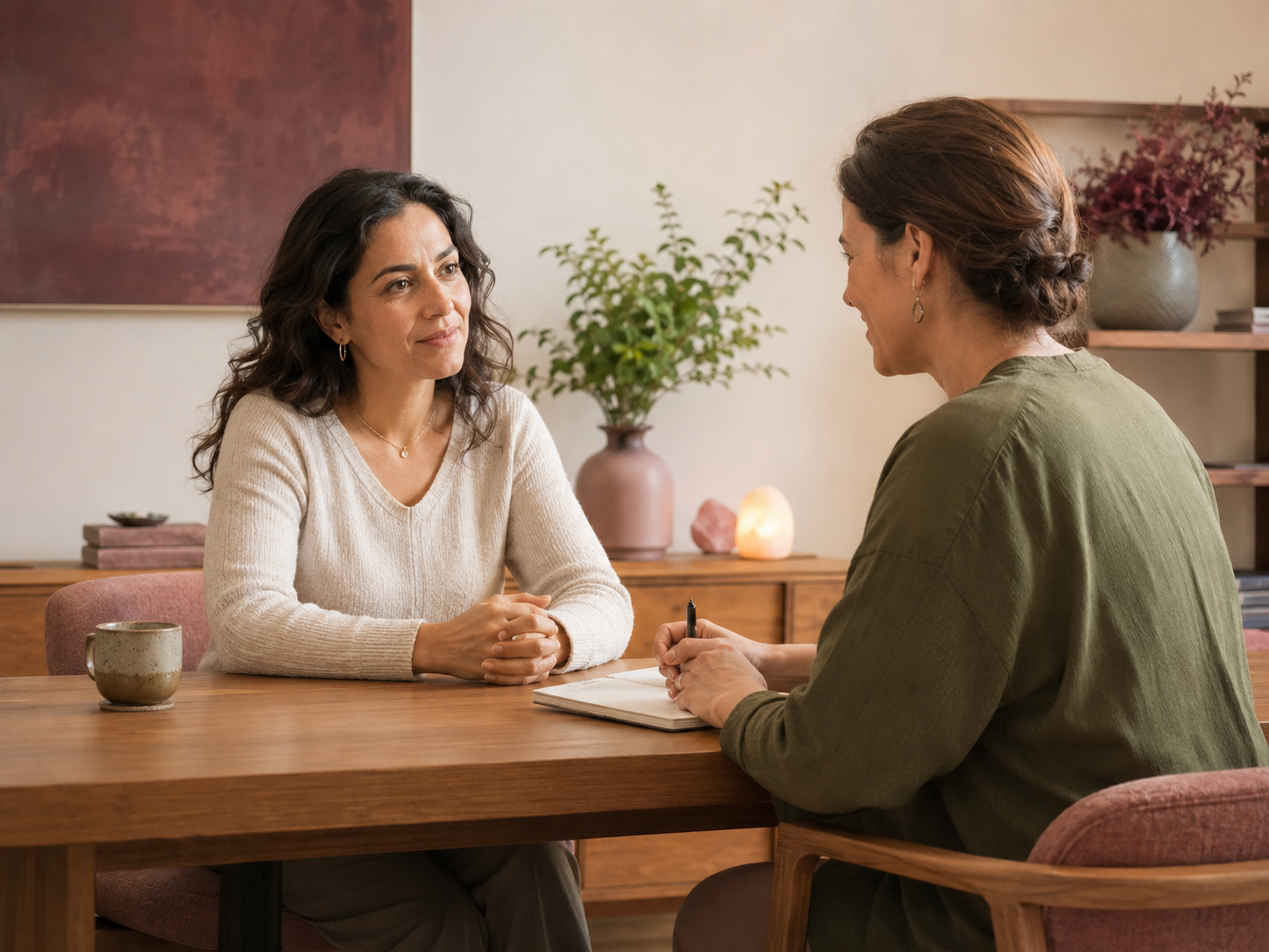 Two women in a private consultation